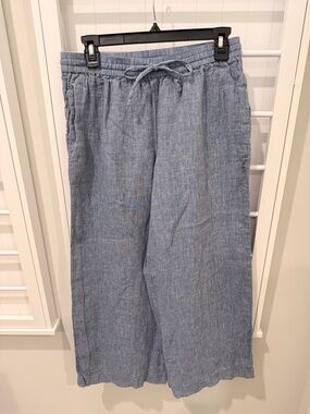 Haven Well Within Light Blue Linen Drawstring Pants Sz Small